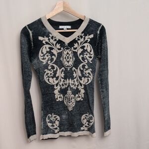 Cabi Distressed Technic Sweater